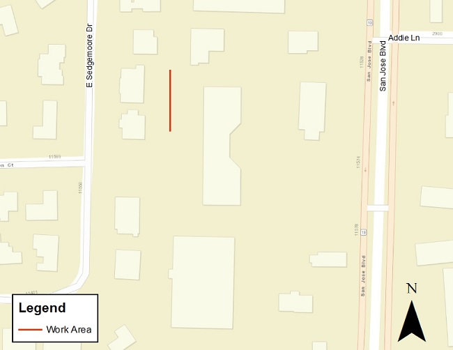 San Jose Blvd Sewer Repair Project Map 5.11.23